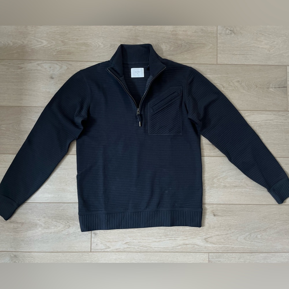 Billy Reid Men's Navy Quilted Quarter-Zip Sweater (with tags)